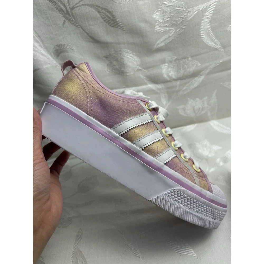 Adidas Nizza Platform Womens Shoes 6 Pink Multi‎ Canvas Casual Streetwear School